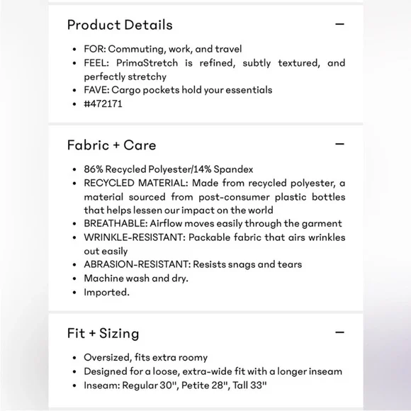 Athleta Promenade Wide
Leg Elastic Waist Cargo Pants
Walnut Brown Medium Petite - Picture 9 of 9